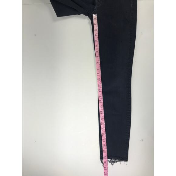 Mother Looker Ankle Fray Blackbird Denim Women's 26 High Waisted Jeans Capsule - Picture 13 of 13